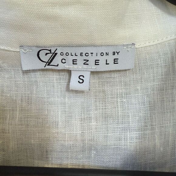 Collection by Cezele White Linen Button Down Shirt - Picture 3 of 11